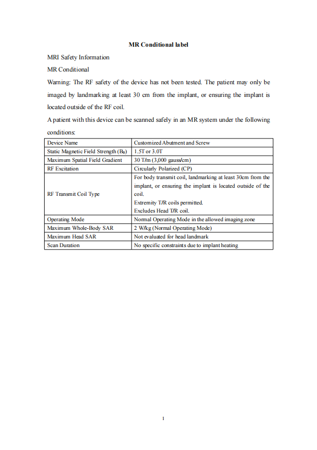 MR Conditional label